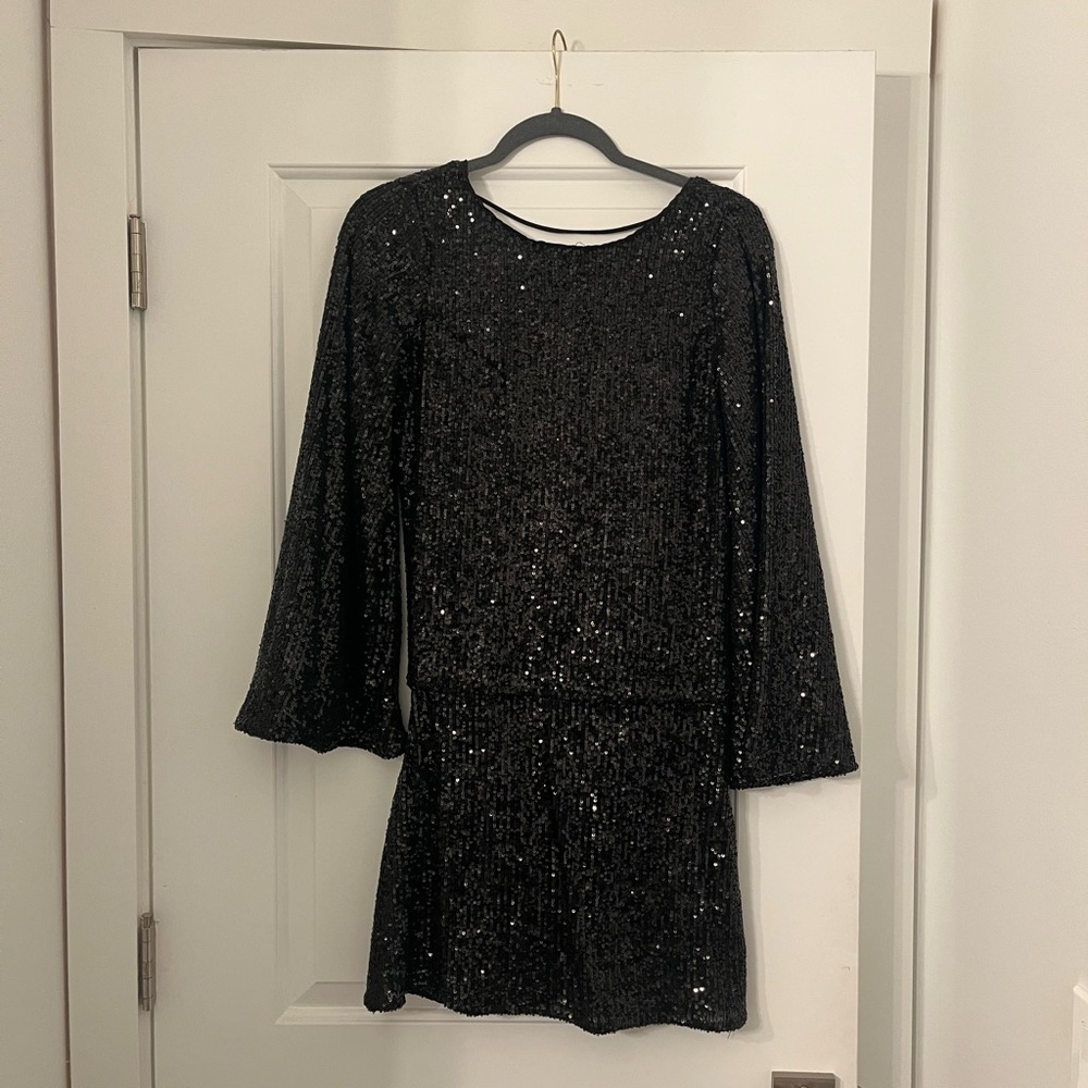 Black Sequin Cocktail Dress